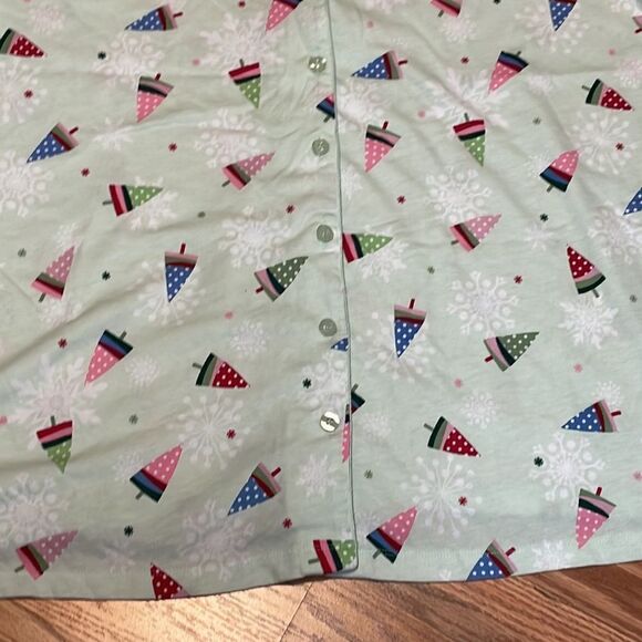 Serenada Sleepwear Knit Christmas Trees Pajama Top, sleep shirt, like new! 3X - Picture 3 of 7